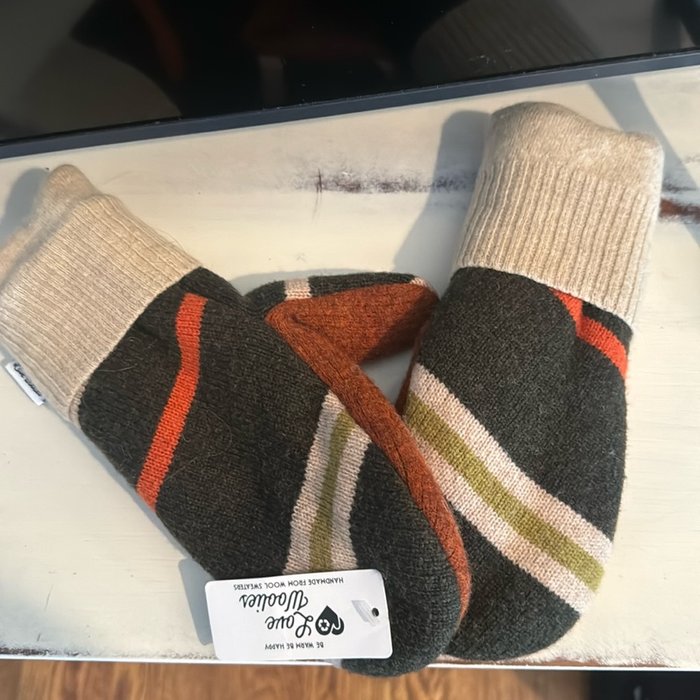 Love Woolies wool mittens made from repurposed wool sweaters! NWT
